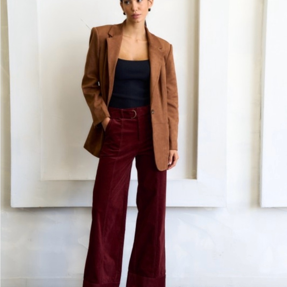 145. The Vintage, brushed wide leg corduroy trousers, Brown, various sizes